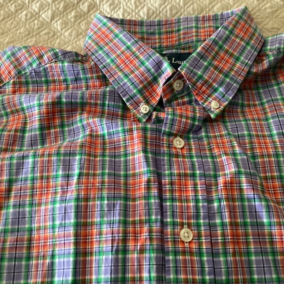 Polo Ralph Lauren men’s multicolor plaid xl shirt sleeve Oxford shirt - Picture 4 of 11